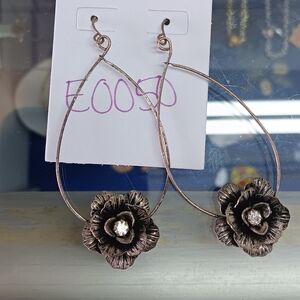 Floral Hoop Earrings in Gold and Silver